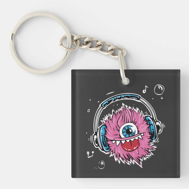 Porte-clés monstre casque audio (Devant)