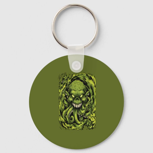 Porte-clés Monstre Tentacule Vert Flippant (Recto)