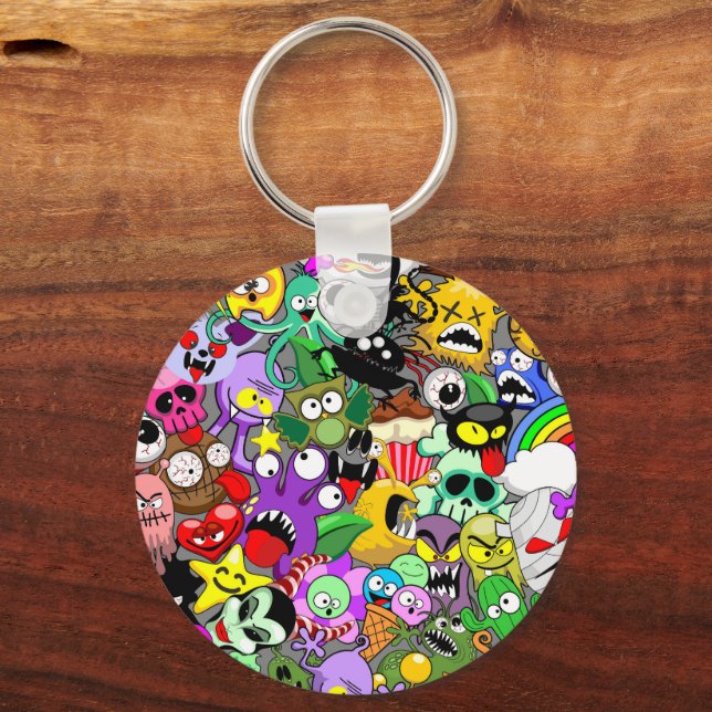 Porte-clés Monstres caractères mignons Motif d'Halloween (Recto)
