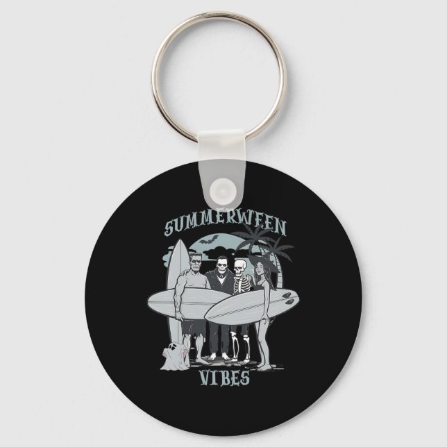 Porte-clés Monstres de surf Clic Vibes d'Halloween Graphique (Recto)