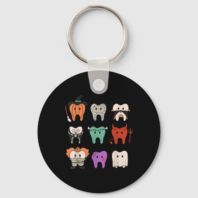 Porte-clés Monstres d'hygiène dentaire mignons et drôles Équi (Recto)