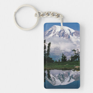 Porte-clés Mont Rainier reflété dans un lac de montagne