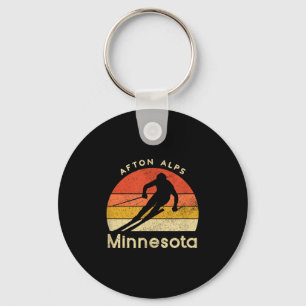 Porte-clés Montagne du Minnesota Alpes d'Afton Ski vintage