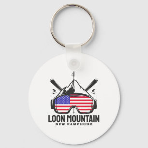 Porte-clés Montagne Loon New Hampshire Usa Ski Ski Retro