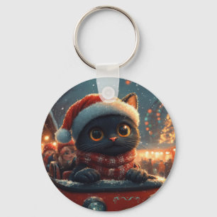 Porte-clés Montagnes Russes Chat Noir de Noël