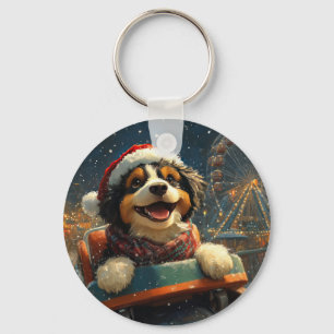 Porte-clés Montagnes Russes De Noël Pour Bernedoodle
