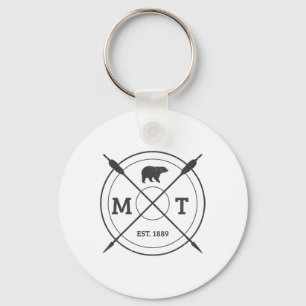 Porte-clés Montana Usa Ours Brun Vintage Amérique Souvenir 