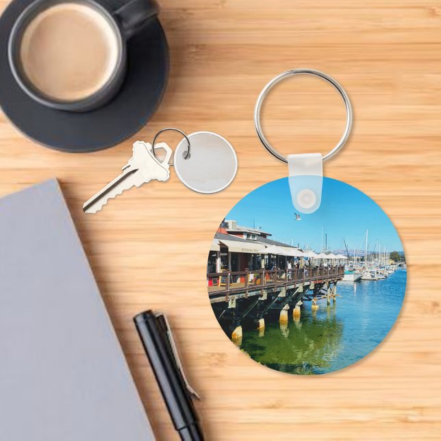 Porte-clés Monterey CA Wharf-Boats Souvenir (Créateur téléchargé)