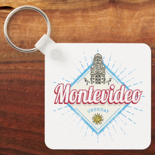 Porte-clés Montevideo City Uruguay Palacio Salvo Souvenir (Recto)