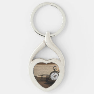 Porte-clés Montre d'antiquité et lunettes de grand-père