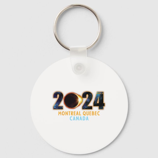 Porte-clés Montréal Québec Canada Éclipse solaire totale 2024 (Recto)