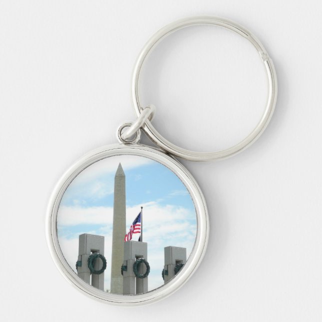 Porte-clés Monument Washington et mémorial de la Seconde Guer (Devant)