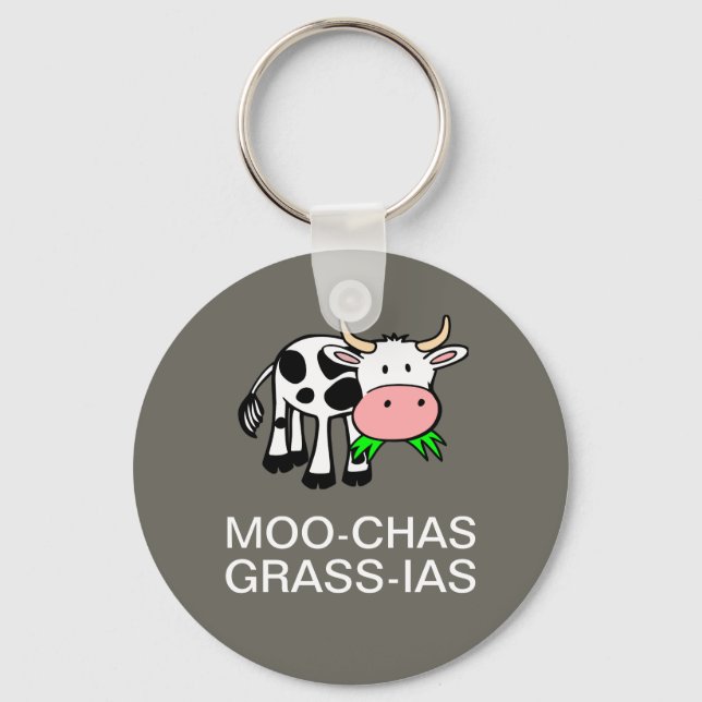 Porte-clés Moo-chas Grass-ias (Muchas Gracias) Porte - clé de (Recto)