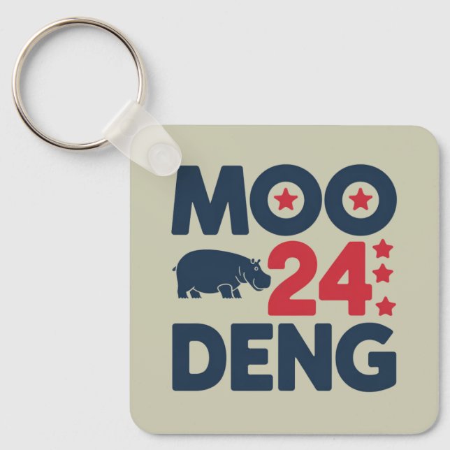 Porte-clés Moo Deng 2024 Moo Deng Moo Deng Bébé Hippopotame M (Recto)