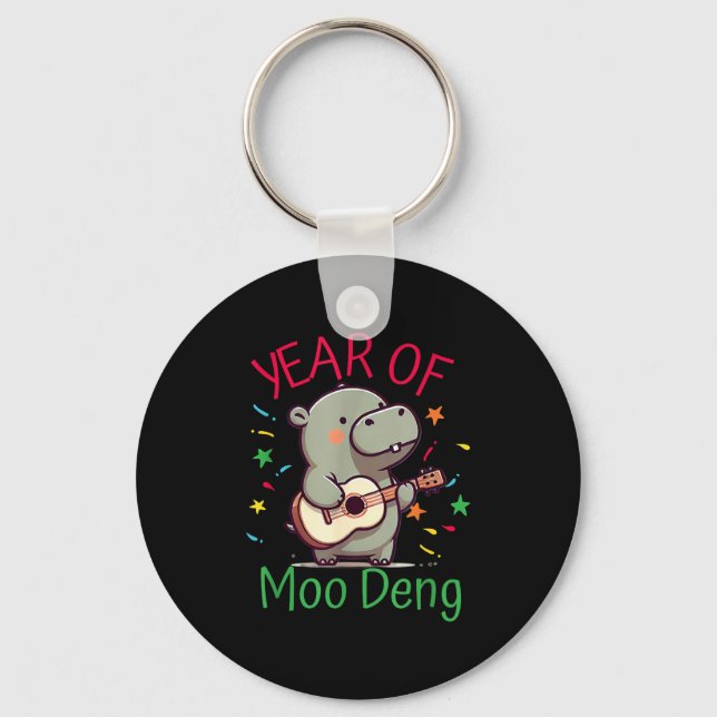 Porte-clés Moo Deng Is A Pygmy Hip Happy New Year Funny  (Recto)
