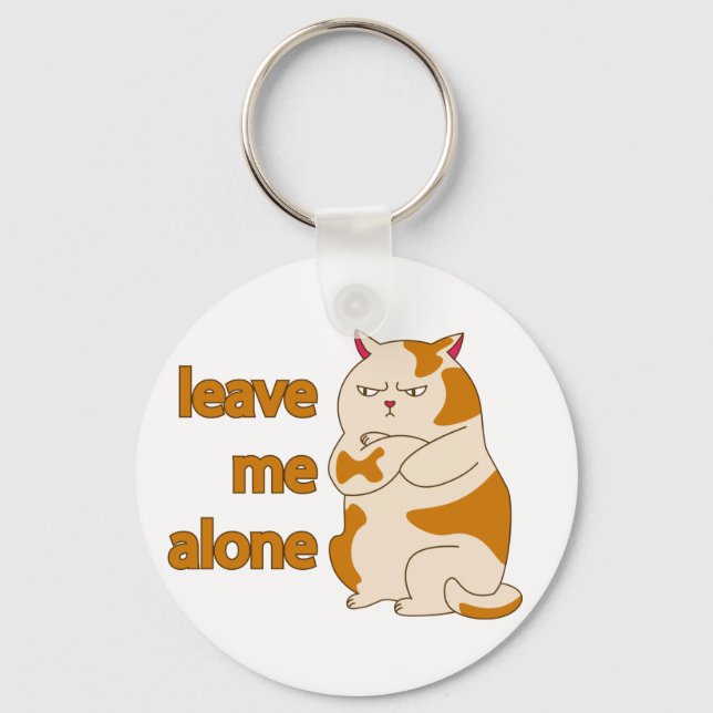 Porte-clés Moody Grosse cat me laisse tranquille (Recto)