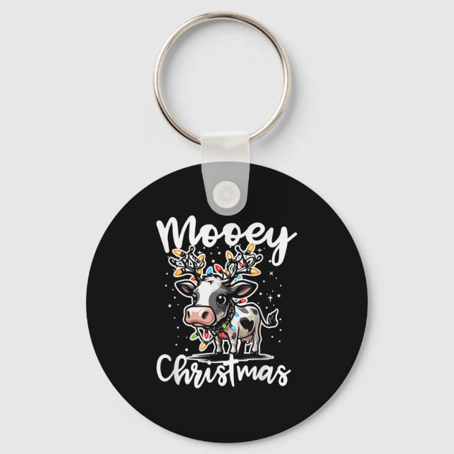 Porte-clés Mooey Christmas Heifer Cow Reindeer Christmas Ligh (Recto)