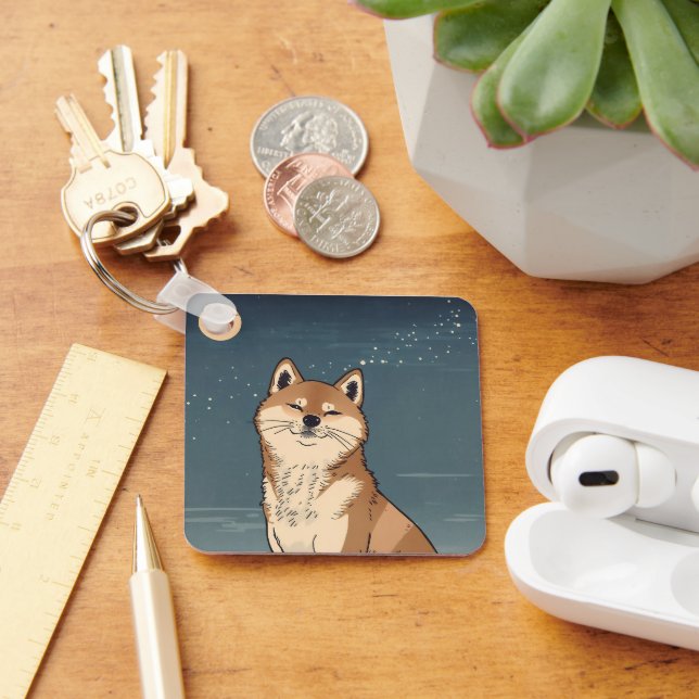 Porte-clés Moonlit Shiba Dog Keychain (Bureau)