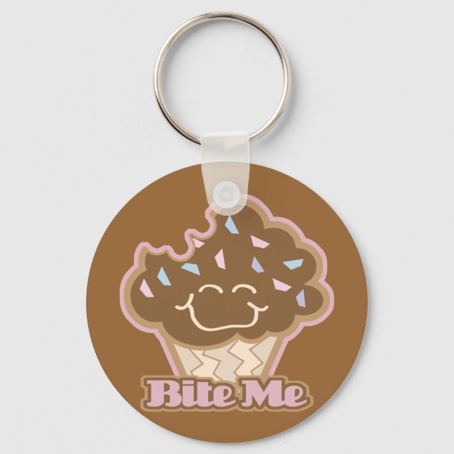 Porte-clés mordre-moi chocolat cupcake (Recto)