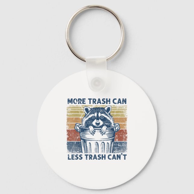 Porte-clés More Trash Can Less Trash Can't Trash Panda Raccoo (Recto)