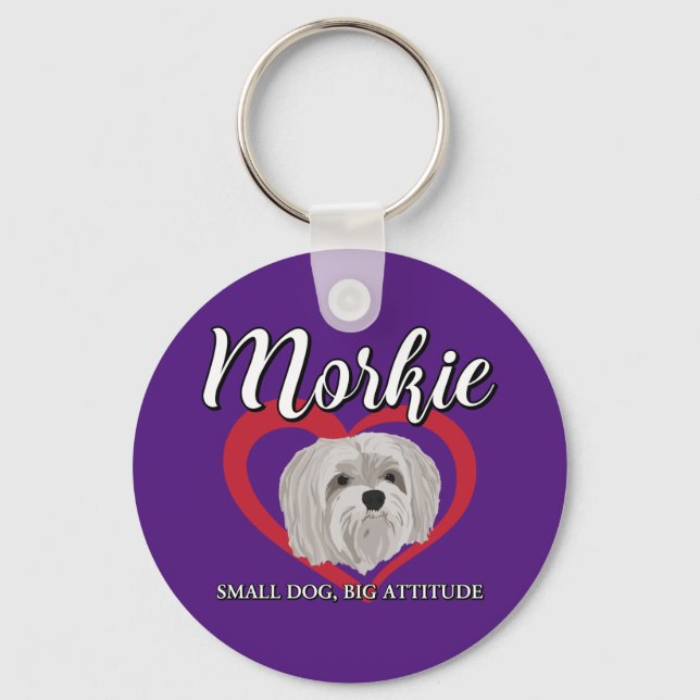 Porte-clés Morkie - Petit chien, grande attitude - 3 (Recto)