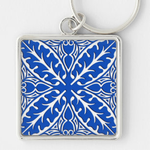 Porte-clés Moroccan tiles - cobalt blue and white