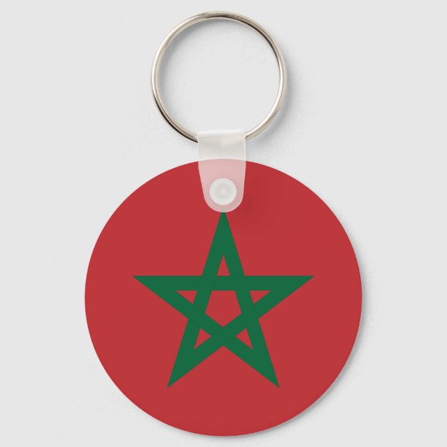 Porte-clés Morocco Flag Button Keychain (Recto)