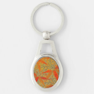 Porte-clés Morris & Co. motif Bamboo Godwin orange et sauge
