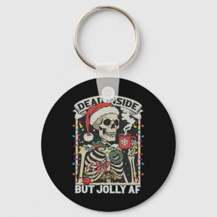Porte-clés Mort À L'Intérieur Mais Jolly Af Funny Skeleton Li