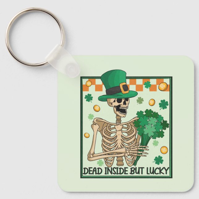 Porte-clés Mort À L'Intérieur Mais Lucky St patrick (Recto)