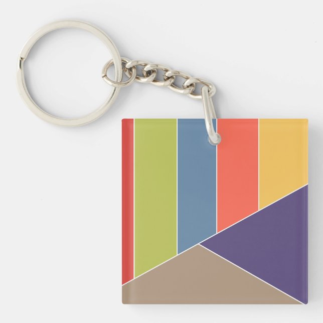 Porte-clés MOSAIC rayures triangles couleur I + vos idées (Devant)