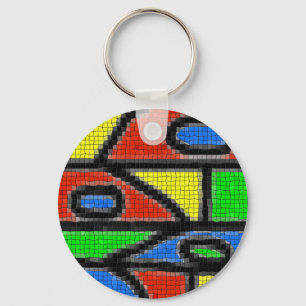 Porte-clés Mosaïque artisanale, art moderne.