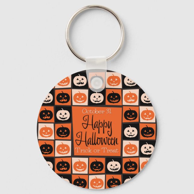 Porte-clés Mosaïque citrouille d'Halloween (Recto)