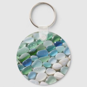Porte-clés Mosaïque de verre de mer Océan Bleus Tranquille