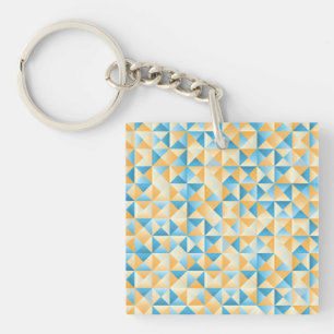 Porte-clés Mosaïque en bleu et orange