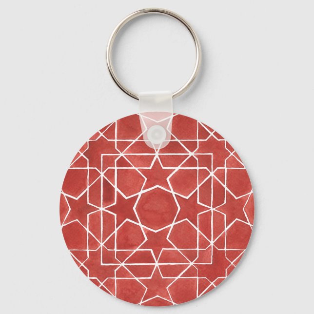 Porte-clés Mosaïque marocaine rouge ROSETTE (Recto)