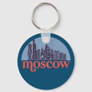 Porte-clés Moscow Russia City Skyline Vintage Cityscape