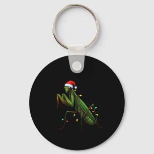 Porte-clés Moss Mantis Noël Lumière Santa Hat Animal Insec