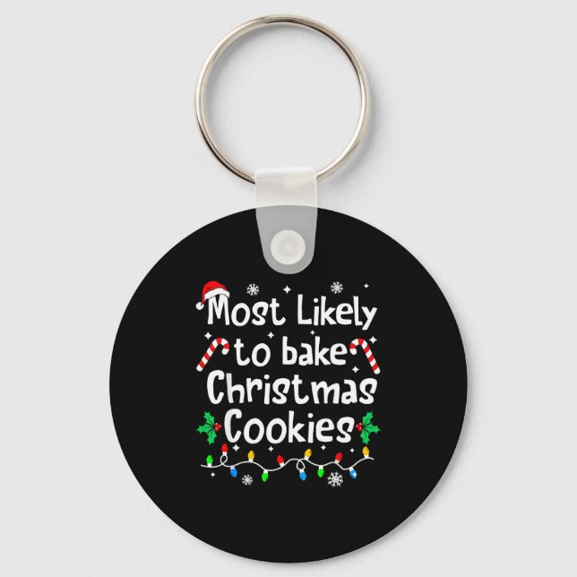 Porte-clés Most Likely To Bake C-hristmas Cookies Baker Match (Recto)