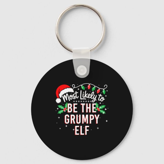 Porte-clés Most Likely To Be The Mpy Elf Funny Xmas  (Recto)
