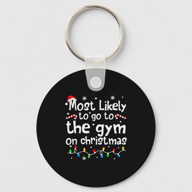 Porte-clés Most Likely To The Gym On Christmas Workout Matchi (Recto)