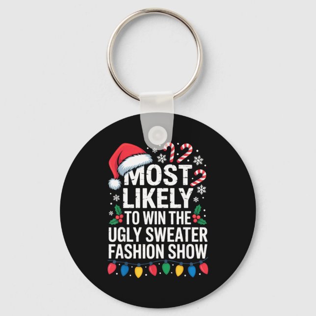 Porte-clés Most Likely Win Ugly Sweater Party Humor Holiday L (Recto)