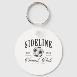 Porte-clés Mot de club social de côté des femmes Footballeur