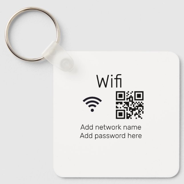 Porte-clés Mot de passe Wifi signer ajouter le code Q R ici d (Recto)