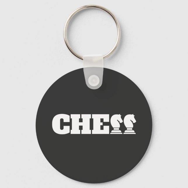 Porte-clés Mot d'échecs Chevaliers blancs Stratégie créative  (Recto)