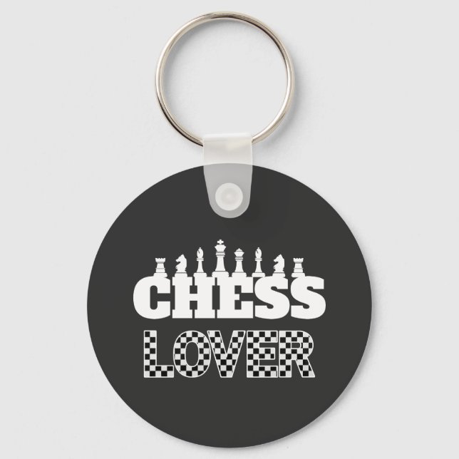Porte-clés Mot d'échecs Pièces blanches Lover Board Motif (Recto)