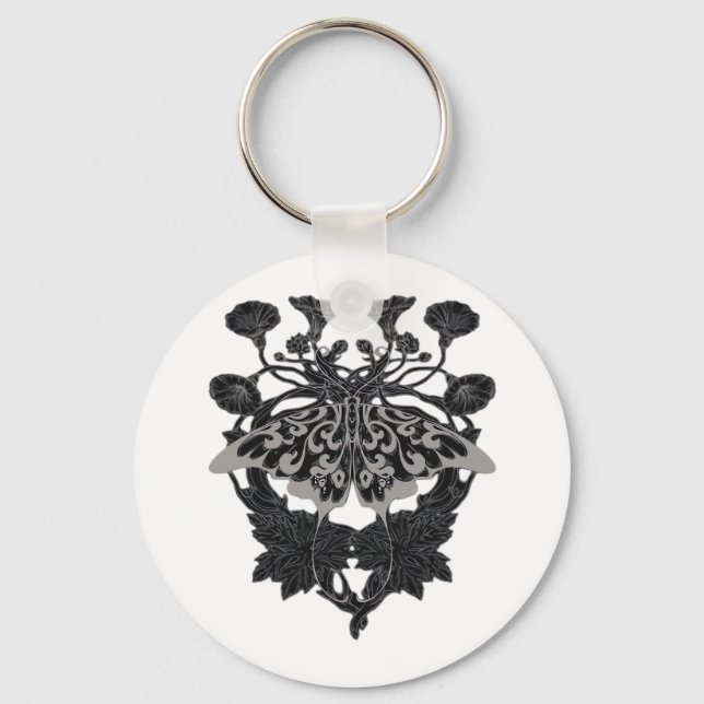 Porte-clés Moth Talisman - Dessin Whimsigoth - Version blanch (Recto)