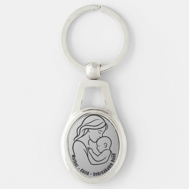 Porte-clés Mother and Child Unbreakable Bond | Oval Keychain (Devant)