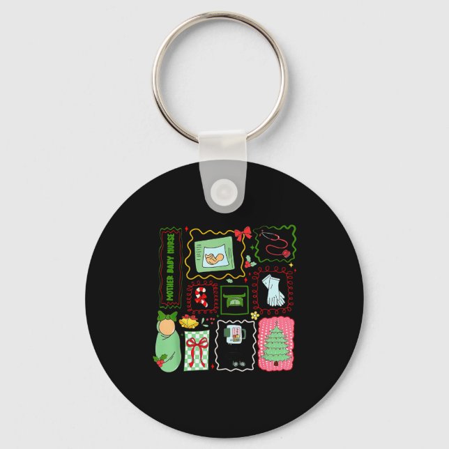Porte-clés Mother Baby Nurse Christmas Stamp Stpartum Materni (Recto)