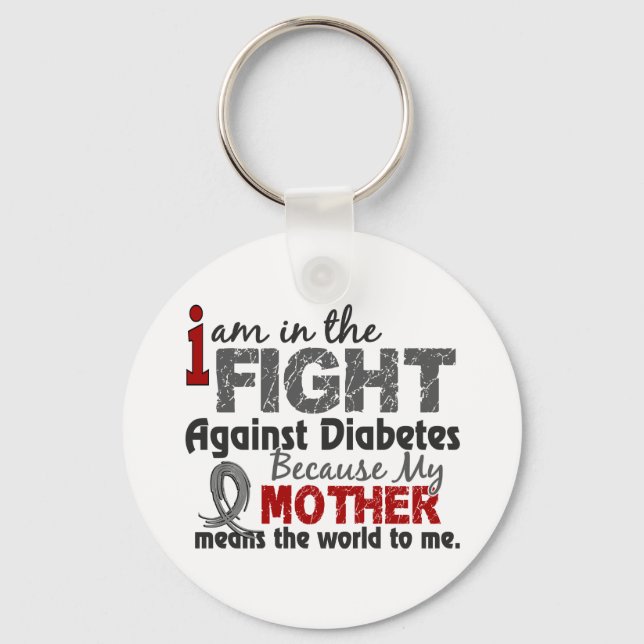 Porte-clés Mother Means World To Me Diabetes (Recto)